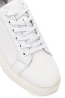 Erkek Beyaz Bağcıklı Deri Sneaker | Derimod