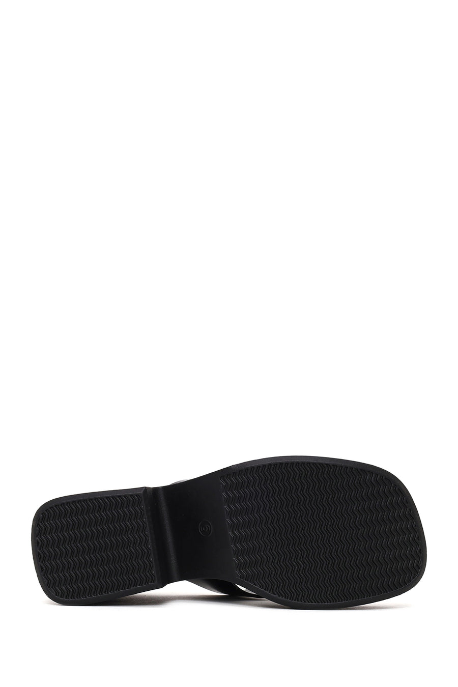 Woman Black Chunky-heeled Platform Jelly Slippers
