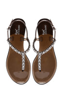 Women's Black Jelly Sandals with Stones | Derimod