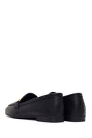 Woman Black Buckled Leather Classic Loafer | Derimod