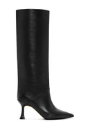 Women's Black Leather Heeled Boots | Derimod