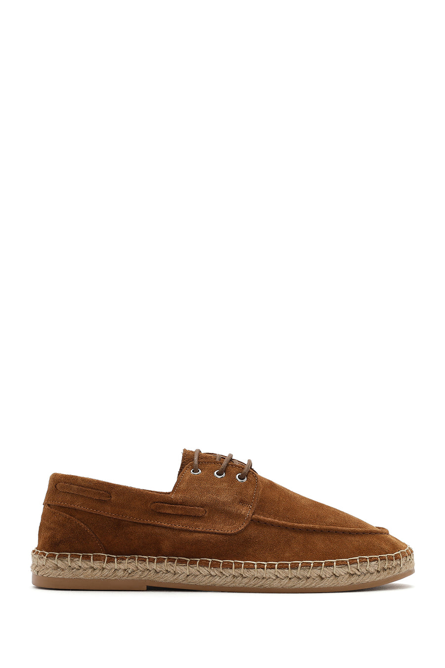 Men's Tan Suede Leather Espadrille 25SFD616210 | Derimod