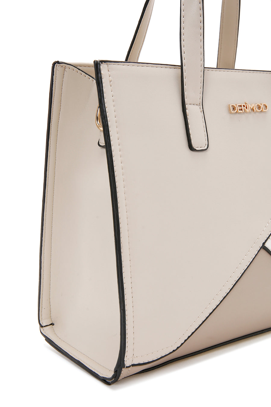 Women's Cream Long Strap Shoulder Bag