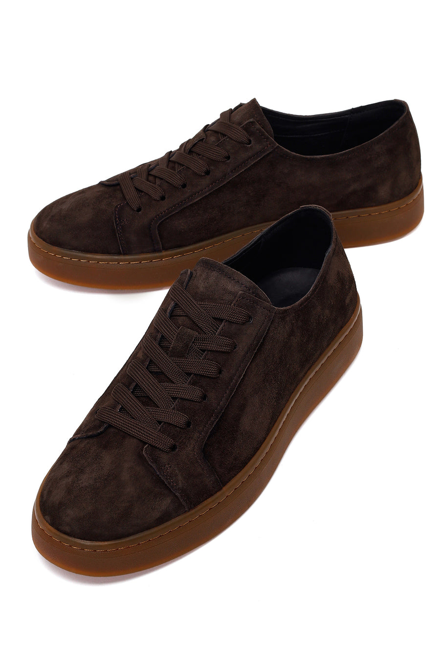 Male Brown Lace-Up Suede Leather Sneaker