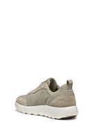 Geox Men's Beige U Xtors D - Mesh + Suede Lace-up Suede Leather Sneakers | Derimod