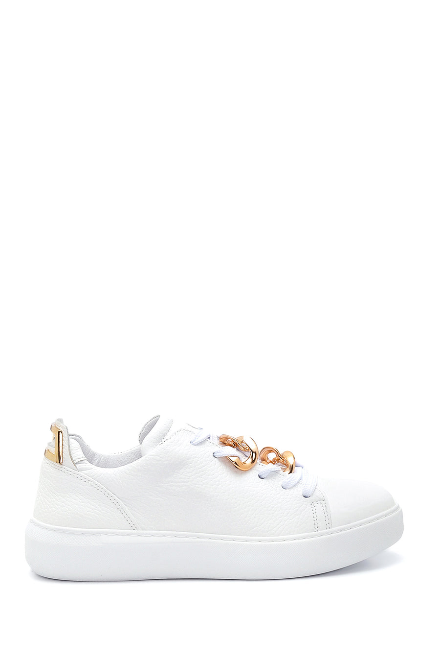 Kadın Beyaz Deri Zincirli Sneaker 22SFD1332FT | Derimod