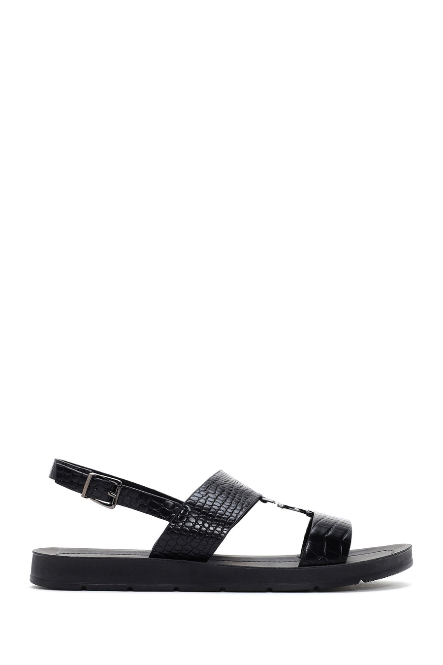 Women's Black Flat Sandals 23SFE462040 | Derimod