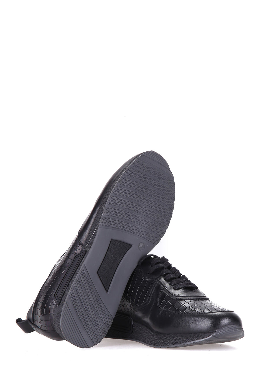 Kroko Desenli Erkek Deri Sneaker