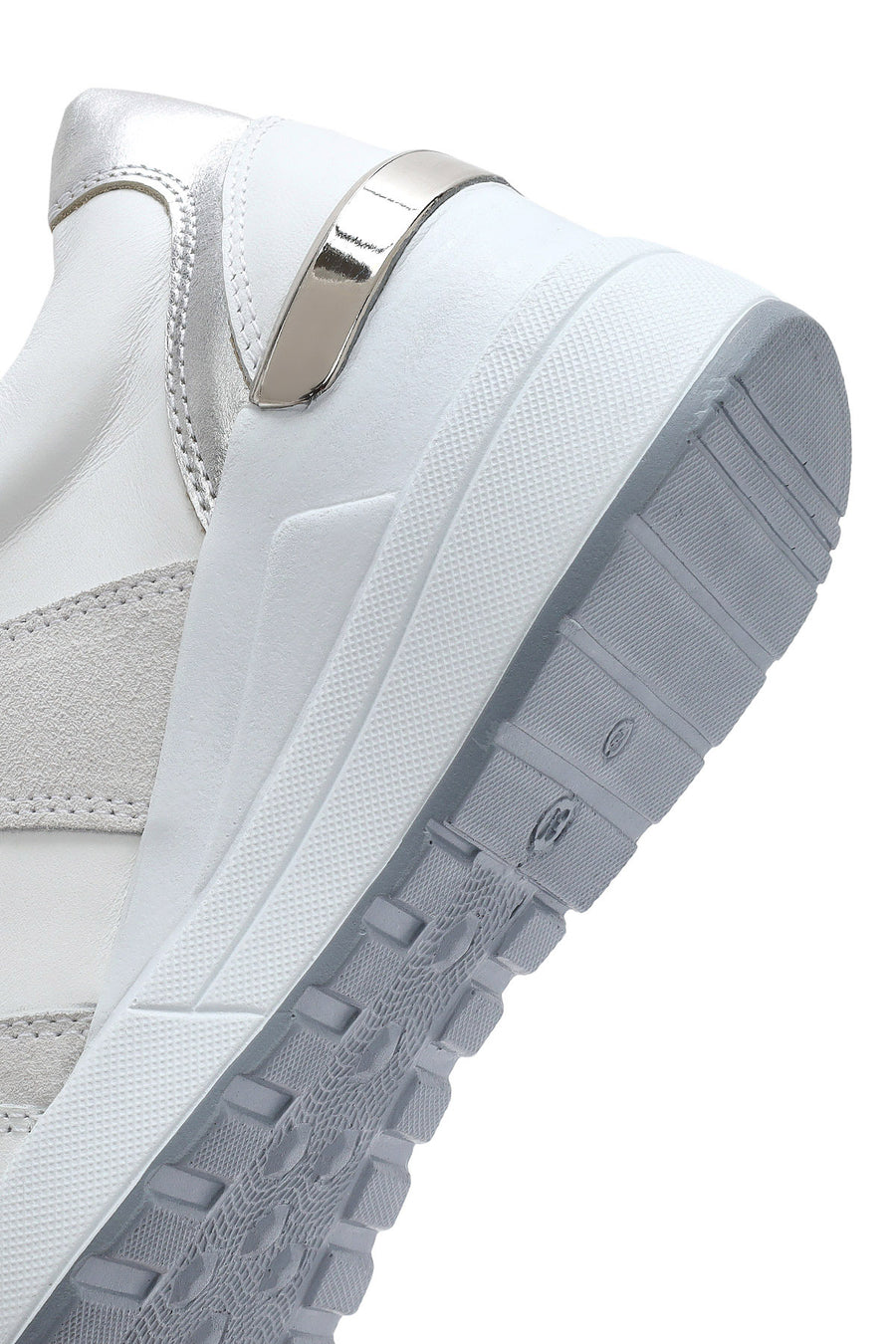 Kadın Beyaz Dolgu Topuklu Yandan Fermuarlı Deri Sneaker