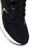 Kadın Siyah Bağcıklı Dolgu Topuklu Sneaker | Derimod