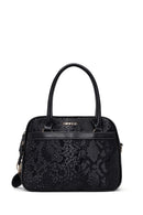 Woman Black Long-Strap Printed Shoulder Bag | Derimod