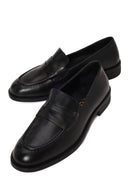 Woman Black Leather Loafer | Derimod