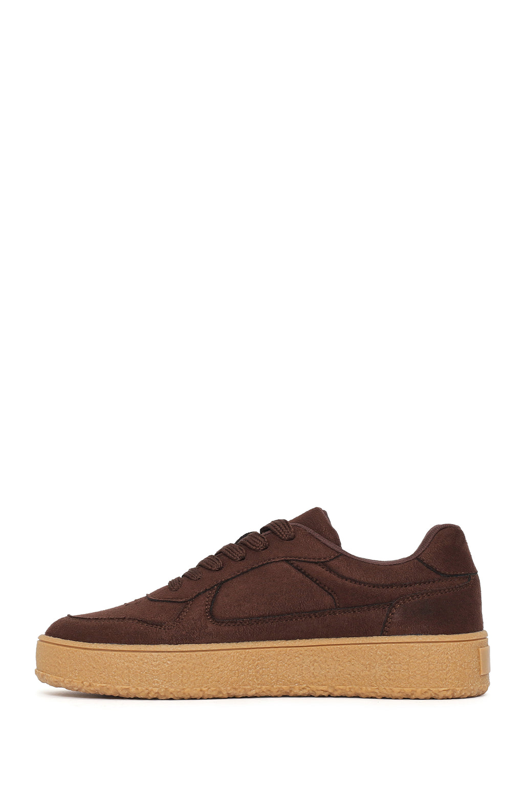 Kadın Kahverengi Bağcıklı Süet Sneaker