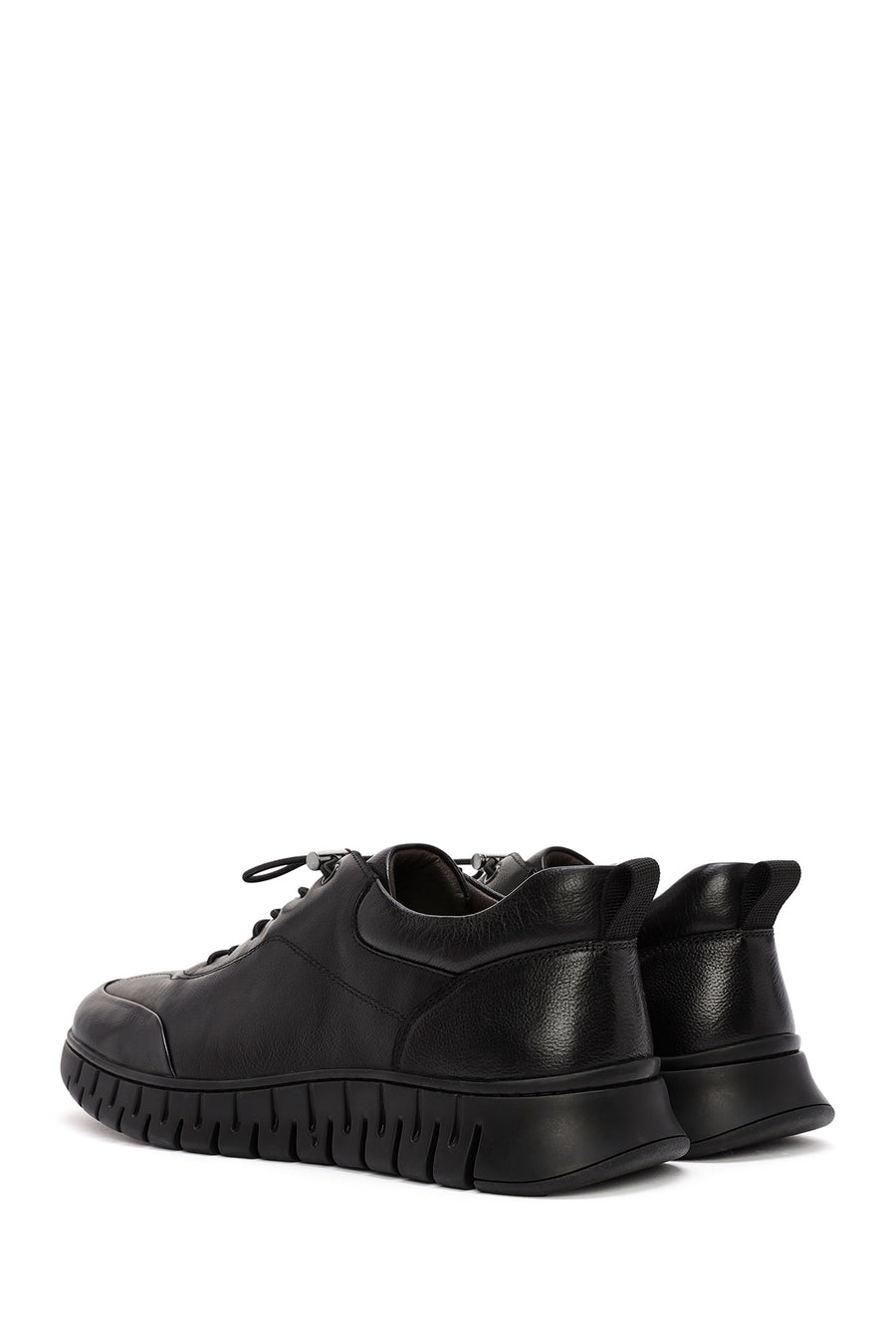 Derimod Fly Erkek Siyah Bağcıklı Deri Casual Sneaker