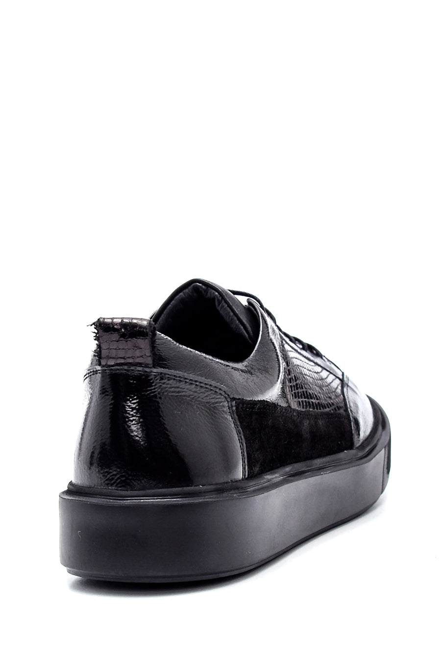 Kadın Deri Yılan Desenli Sneaker