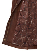 Britney Women's Brown Shirt Collar Oversize Leather Jacket | Derimod