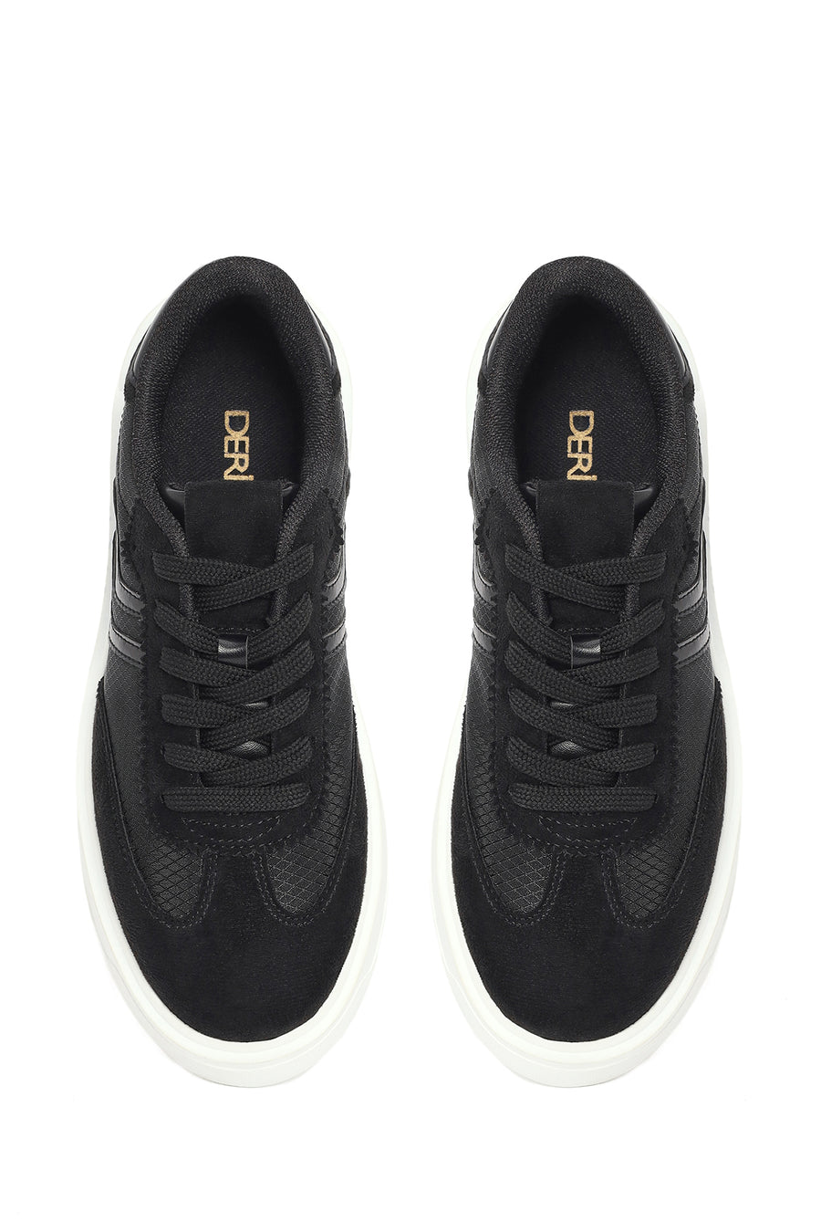 Woman Black Lace-Up Sneakers