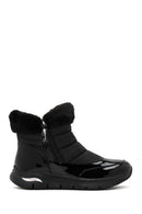 Skechers Women's Black Arch Fit Smooth - Cool Puff Patent Leather Thick Soled Boots | Derimod