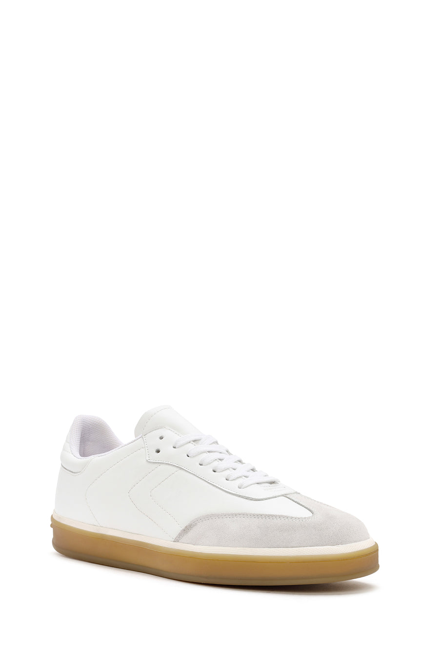 Erkek Beyaz Bağcıklı Deri Sneaker