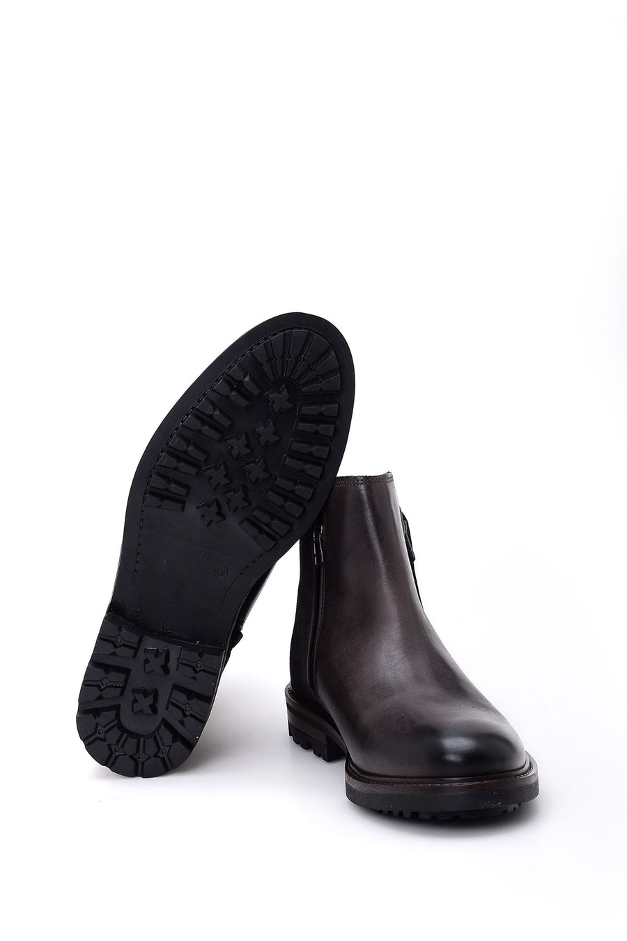 Men's Leather Boots with Suede Detail