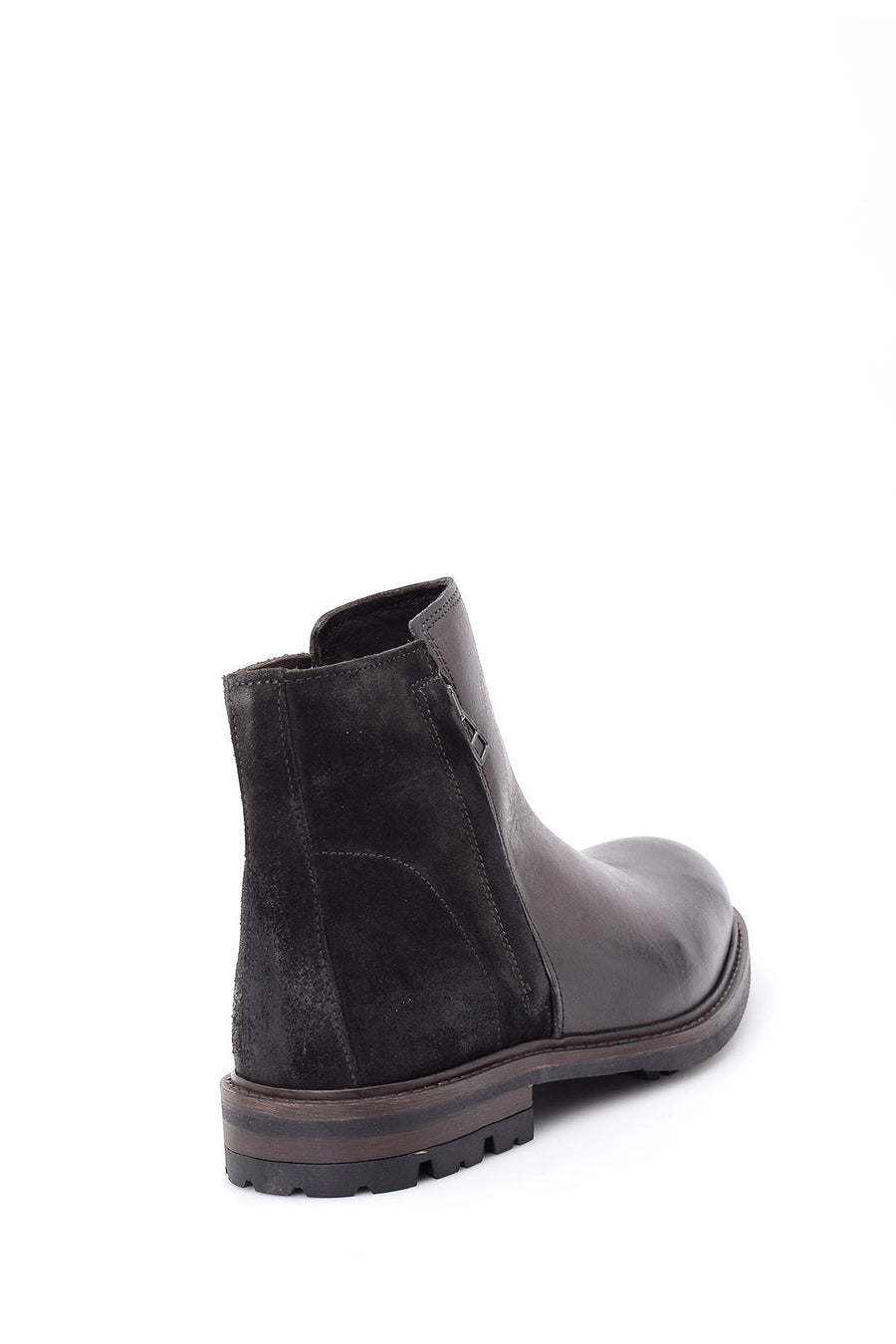 Men's Leather Boots with Suede Detail