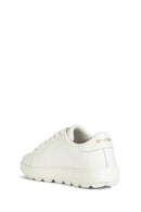 Geox Women's White Lace-Up Spherica Ecub Leather Sneaker | Derimod