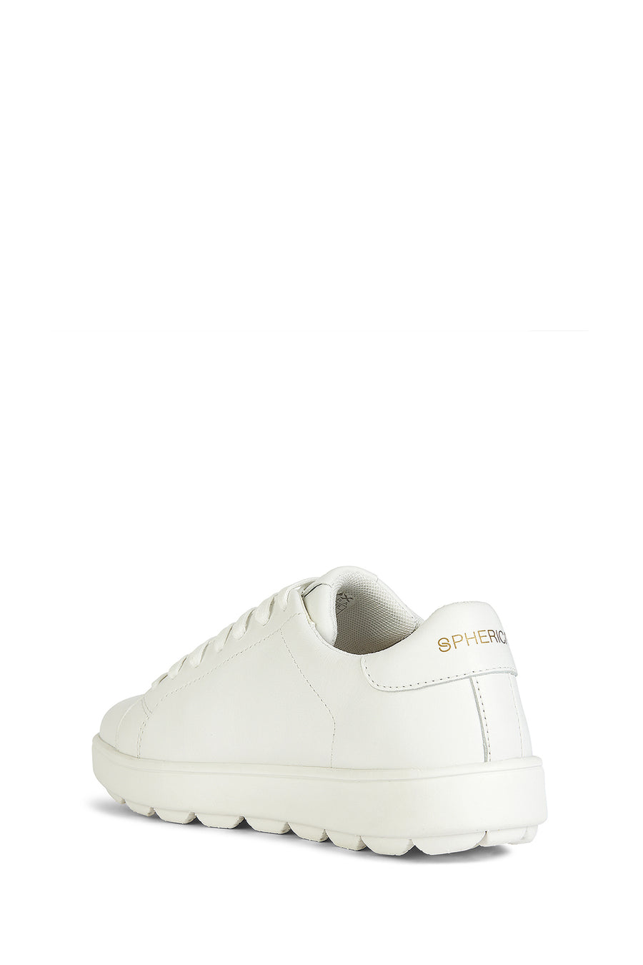 Geox Women's White Lace-Up Spherica Ecub Leather Sneaker