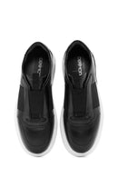 Erkek Siyah Bağcıklı Deri Sneaker | Derimod