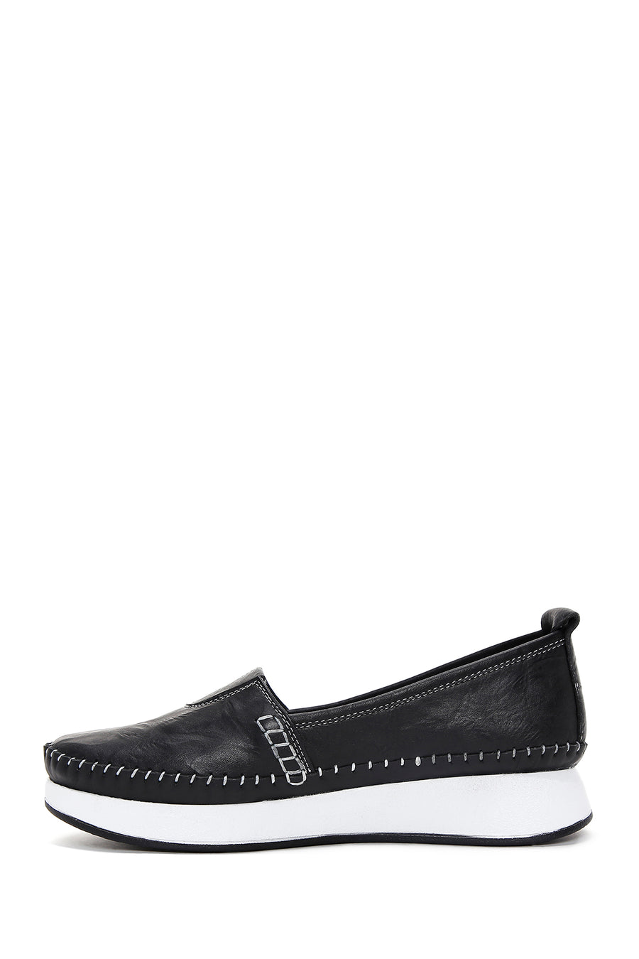 Women's Black Leather Comfort Loafer