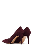 Kadın Bordo İnce Topuklu Süet Deri Stiletto | Derimod