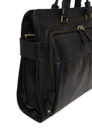Male Black Long Strap Leather Briefcase | Derimod