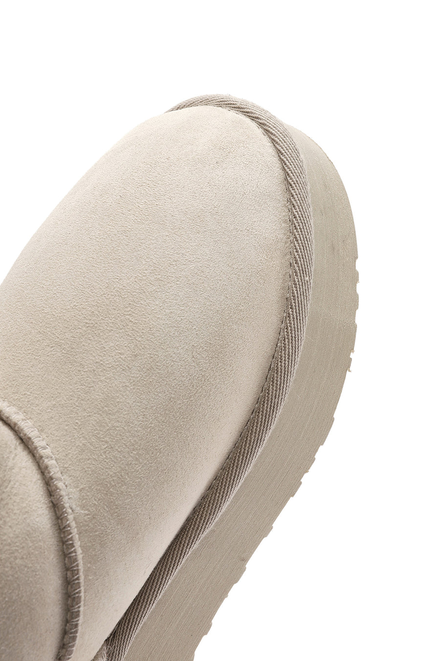 Women's Beige Thick-Soled Suede Leather Boots