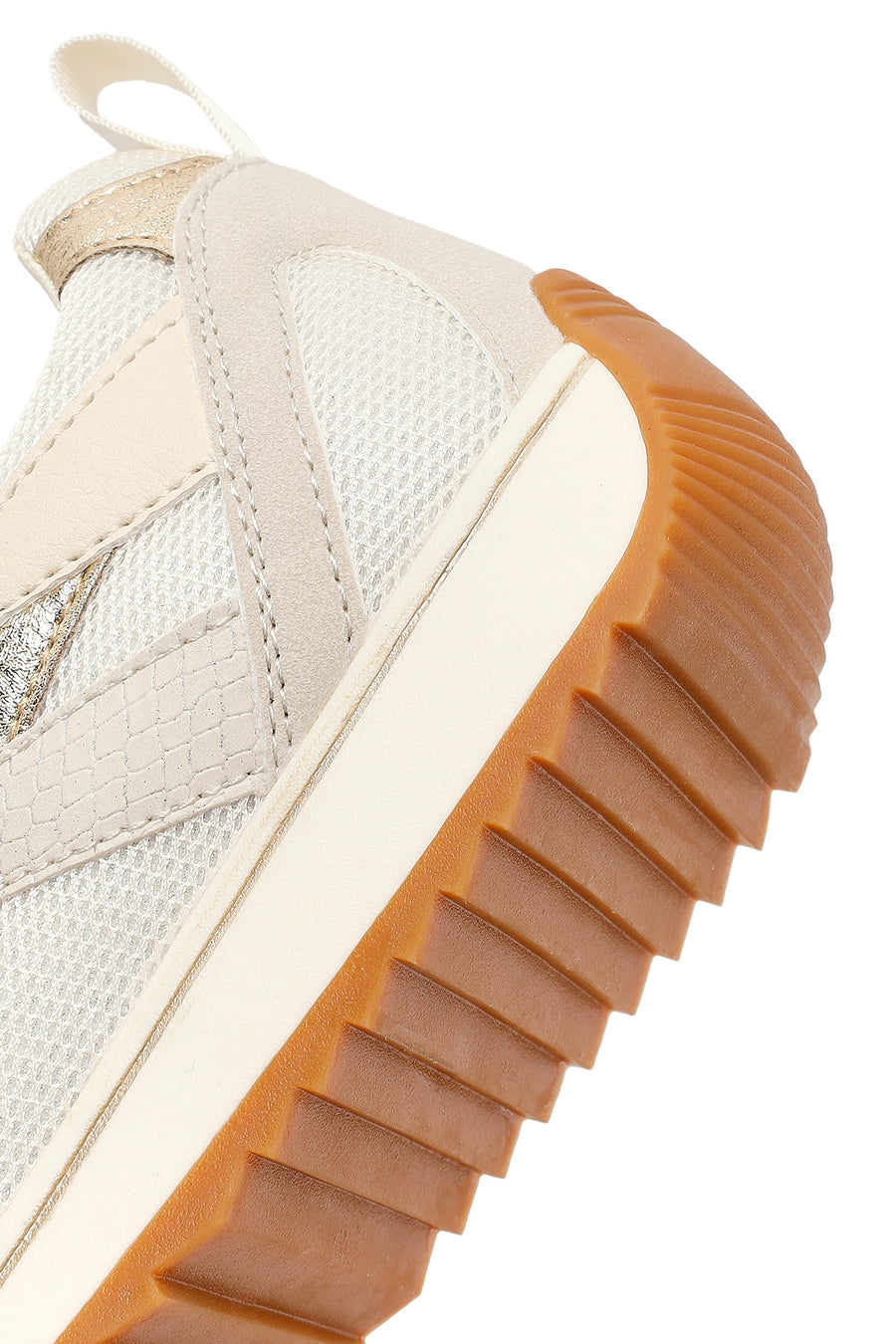 Kadın Bej Bağcıklı Sneaker