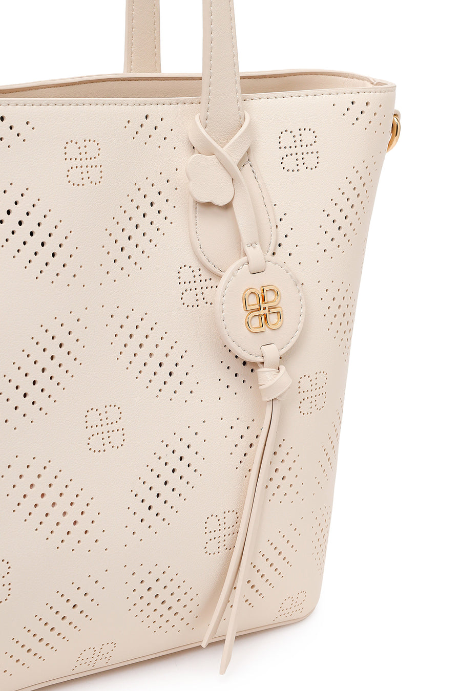 Woman Cream Long Strap Printed Shoulder Bag