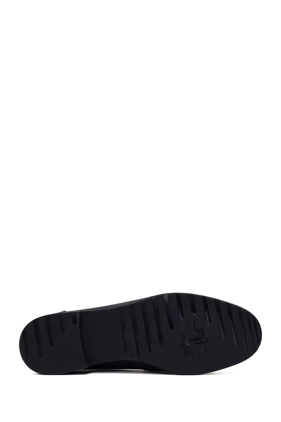 Kadın Siyah Tokalı Maskülen Deri Loafer