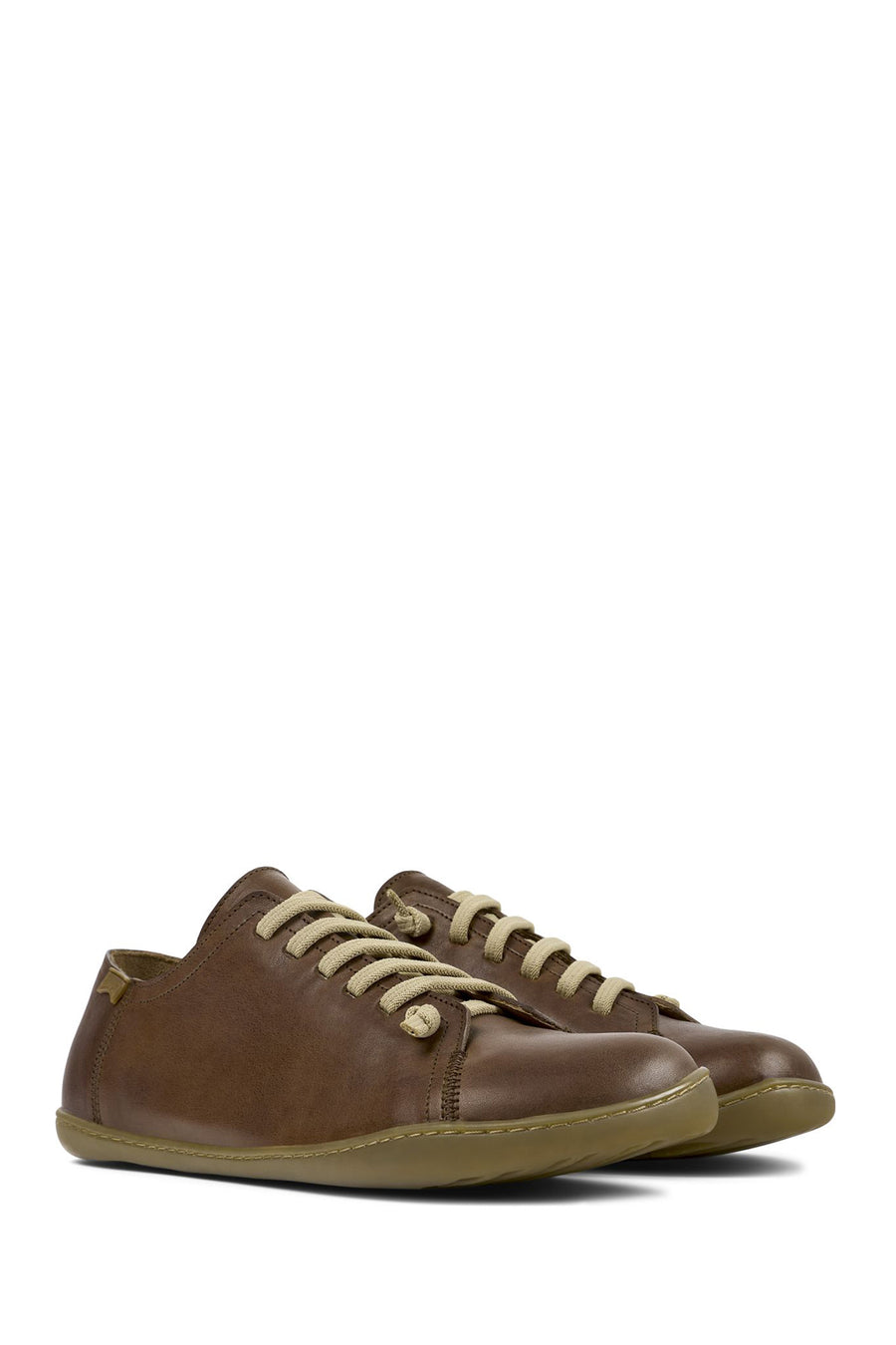 Camper Erkek Kahverengi Peu Bağcıklı Deri Casual Sneaker