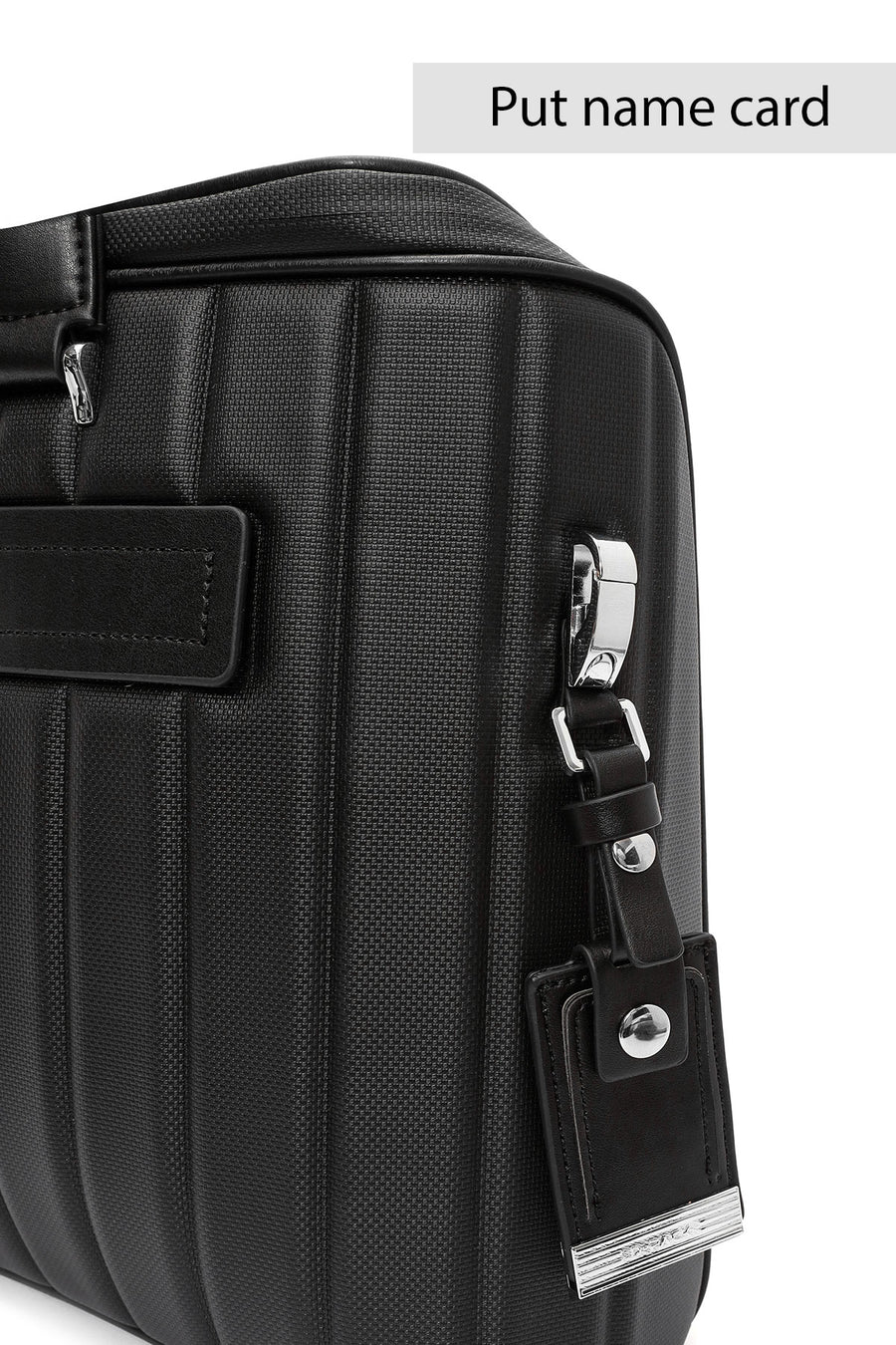 D-Pack Men's Black Long Strap Fabric Briefcase