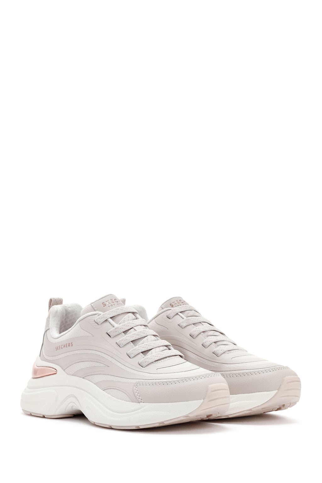 Skechers Kadın Bej Hazel - Step N Flow Bağcıklı Spor Sneaker