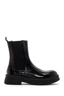 Woman Black Patent Leather Leather Chelsea Boots | Derimod