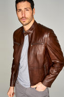 SANDRO MEN'S LEATHER JACKET | Derimod