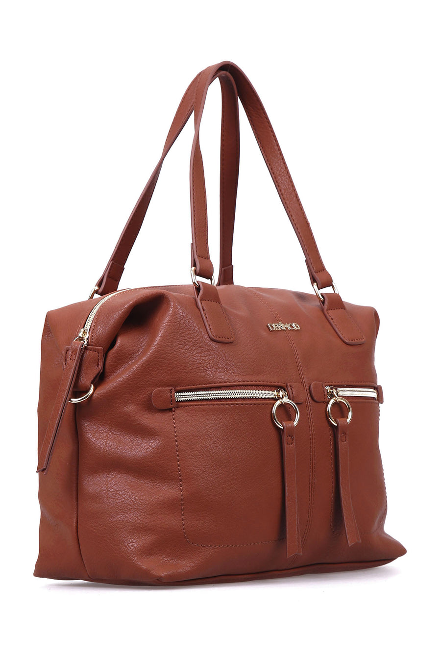 Women's Tan Synthetic Leather Shoulder Bag