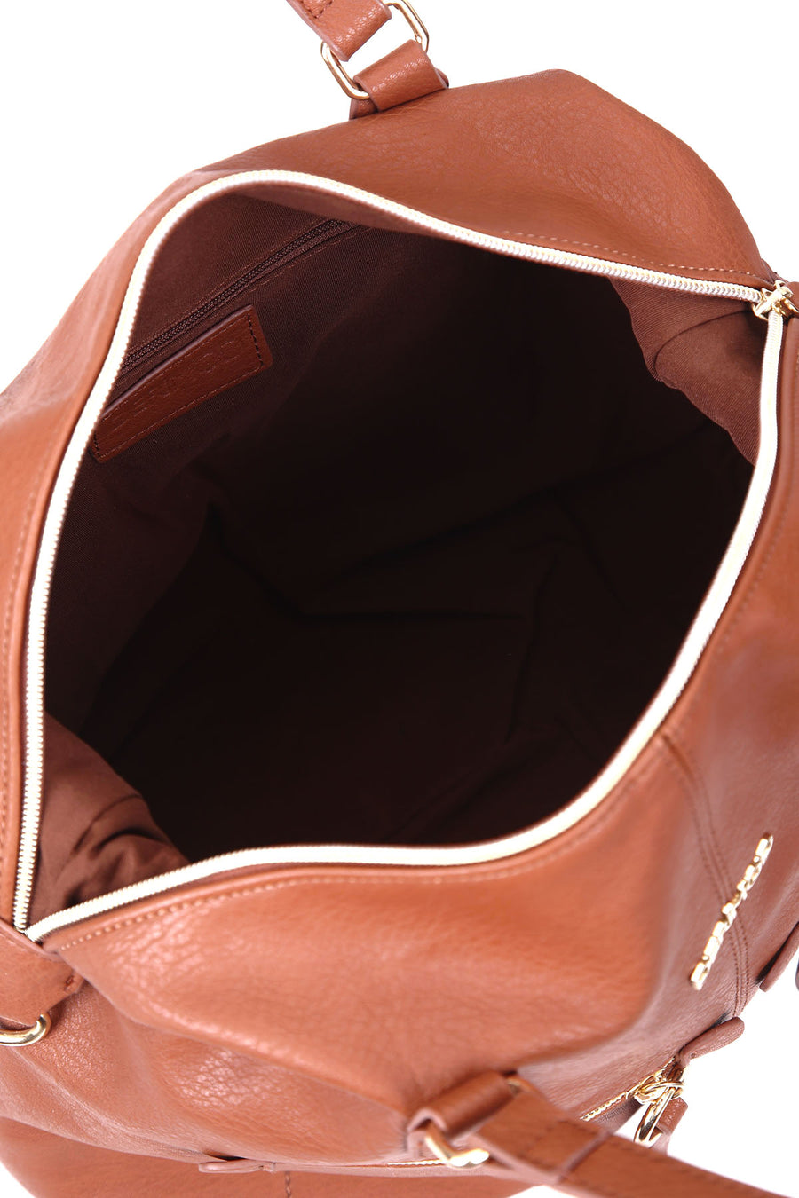 Women's Tan Synthetic Leather Shoulder Bag