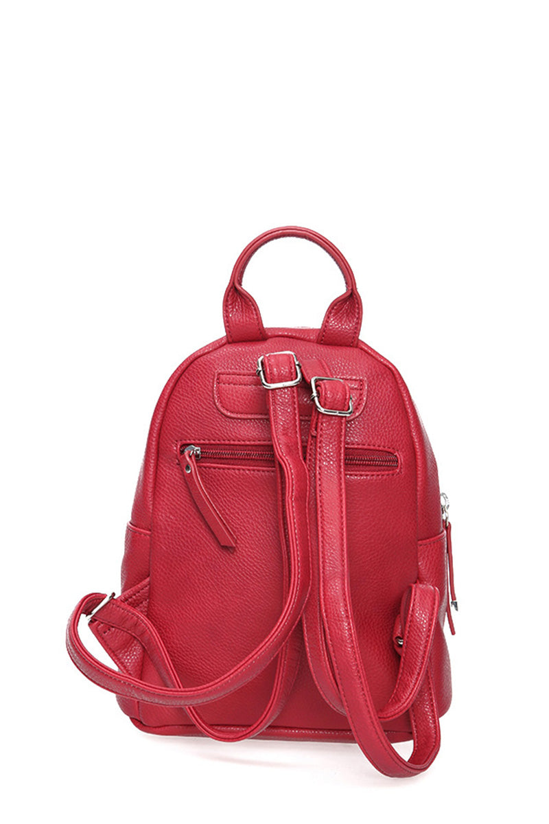 Women's Red Synthetic Leather Bag