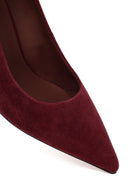 Kadın Bordo İnce Topuklu Süet Deri Stiletto | Derimod