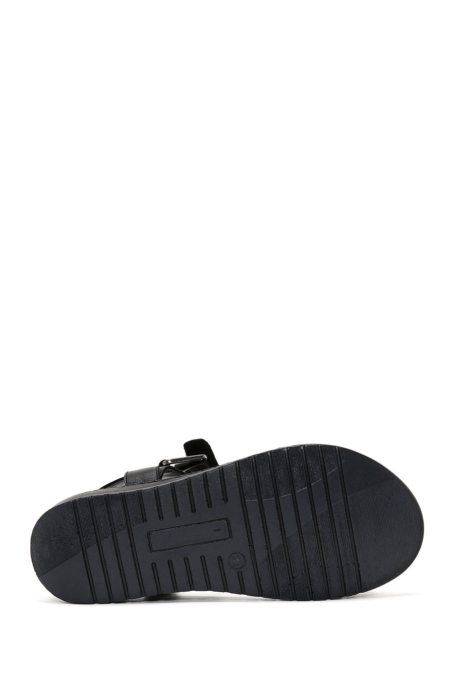 Women's Black Leather Comfort Sandals
