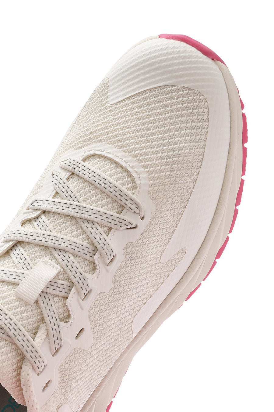 Kadın Beyaz Bağcıklı Kalın Tabanlı Kumaş Sneaker