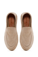 Men's Beige Suede Leather Espadrille | Derimod