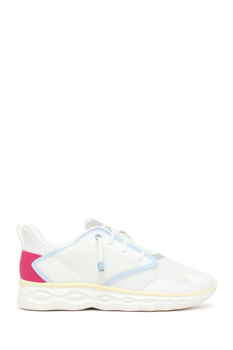 Derimod Zero Kadın Beyaz Bağcıklı Kalın Tabanlı Kumaş Sneaker 26PFE49526F | Derimod