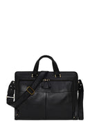Male Black Long Strap Leather Briefcase | Derimod