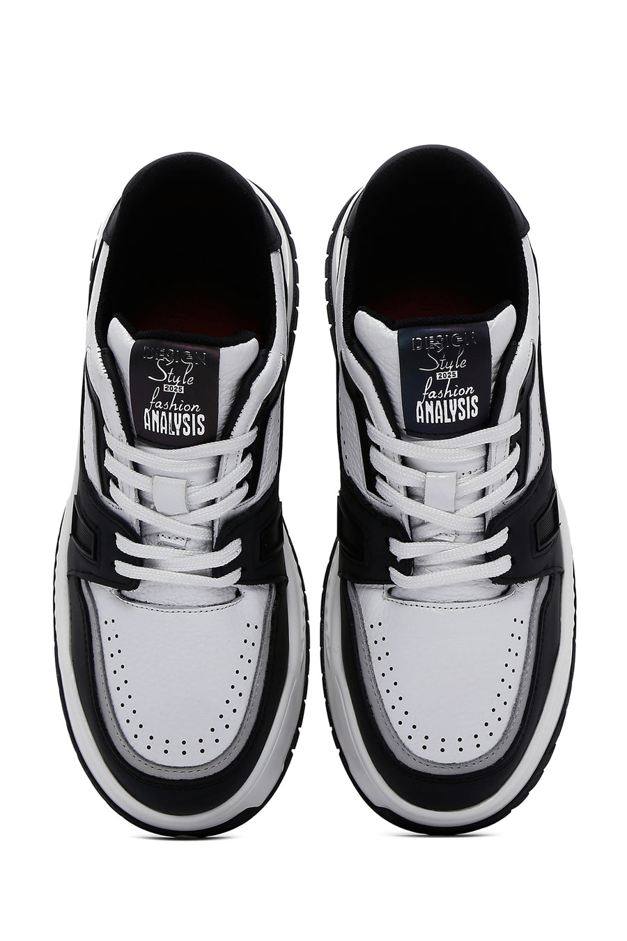 Erkek Beyaz Deri Kalın Tabanlı Sneaker